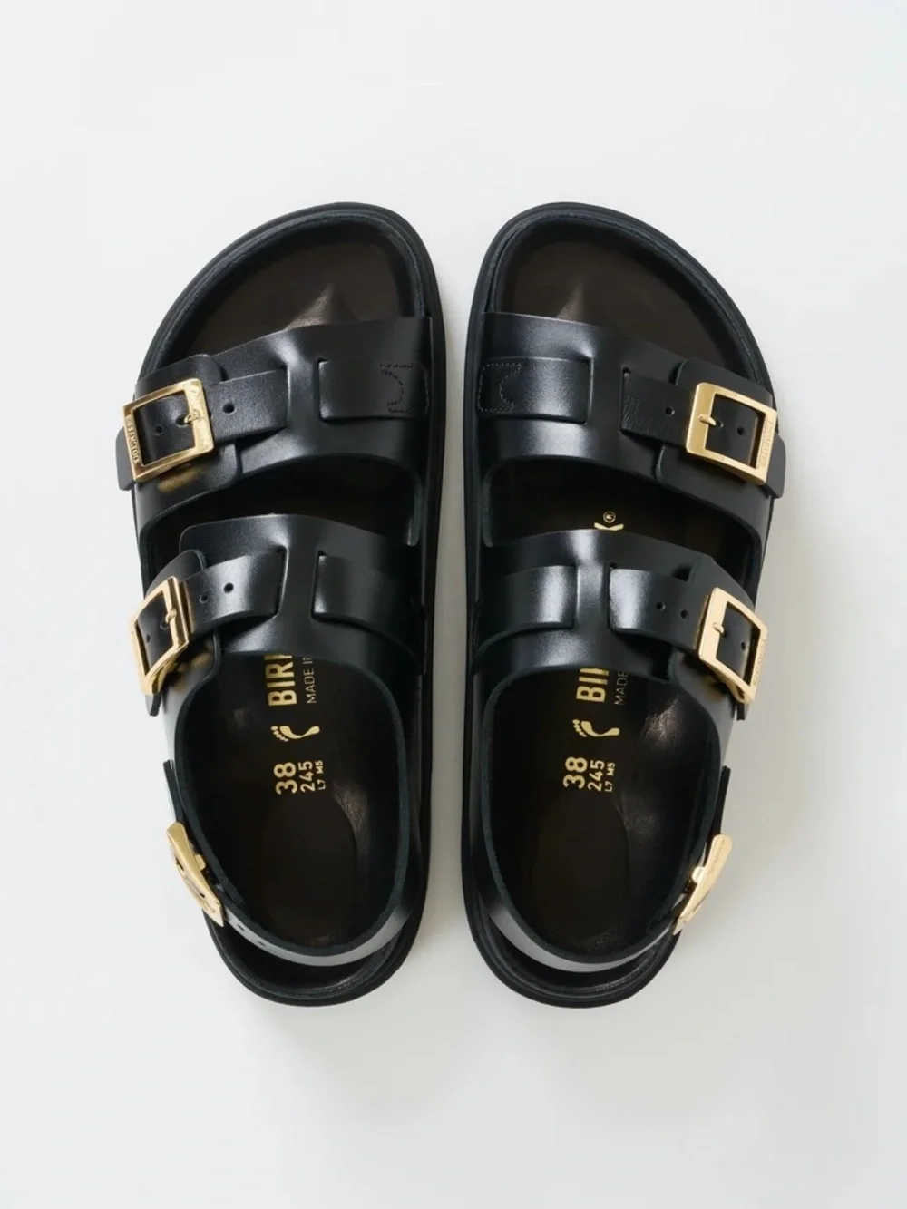 Birkenstock Cannes Exquisite Natural Leather Sandals Black 39 Narrow - Picture 9 of 16